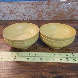 Vintage Tupperware Harvest Gold Cereal Bowls Set of 6 Yellow 890-10 MCM Retro
